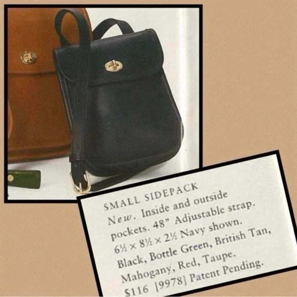 ❤️SOLD❤️Vintage Coach Black Sidepack small #9978 - Picture 2 of 12